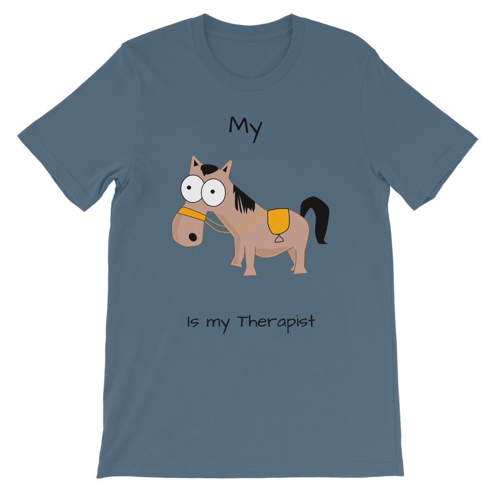 My Crazy Horse is My Therapist (Black) Classic Kids T-Shirt