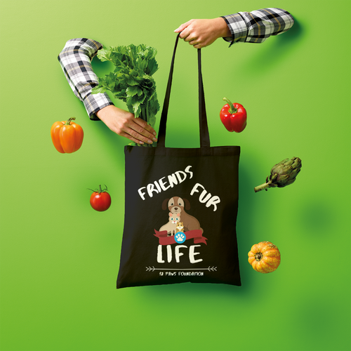 (White Lettering) Friends Fur Life Shopper Tote Bag