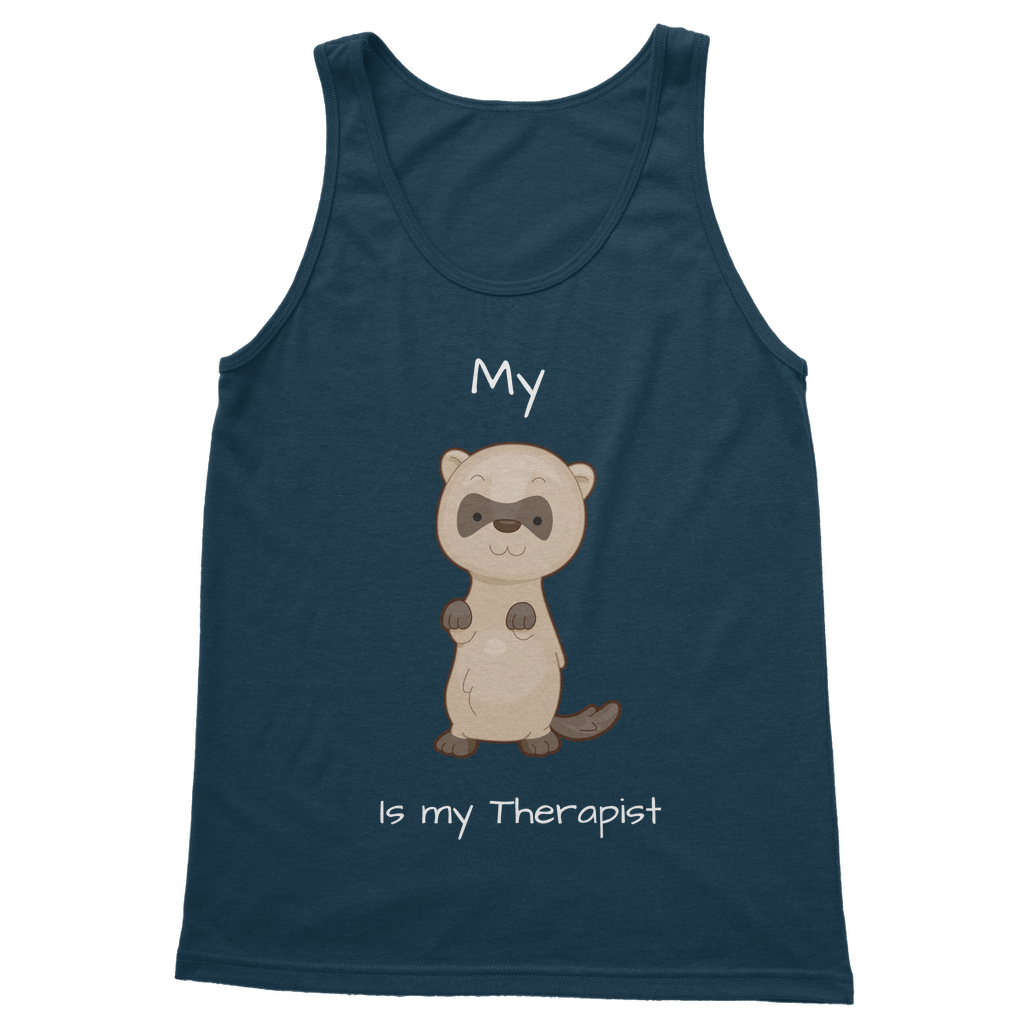 My Ferret is My Therapist (White) Classic Women's Tank Top