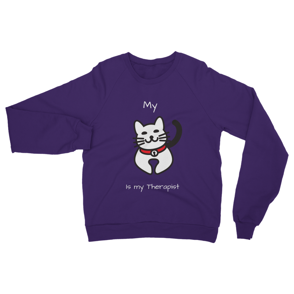 My Cat is My Therapist (White) Classic Adult Sweatshirt