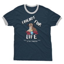 Load image into Gallery viewer, (White Lettering) Friends Fur Life Adult Ringer T-Shirt
