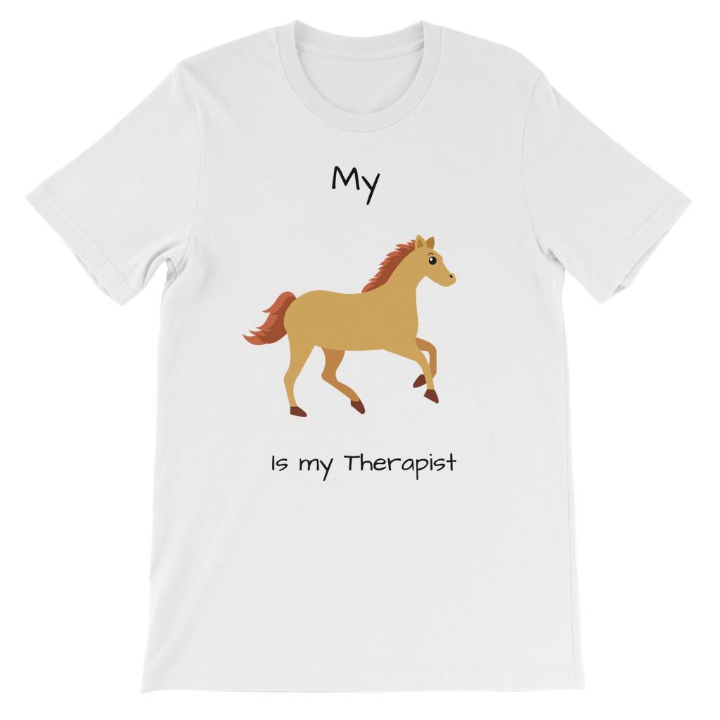 My Horse is My Therapist (Black) Classic Kids T-Shirt