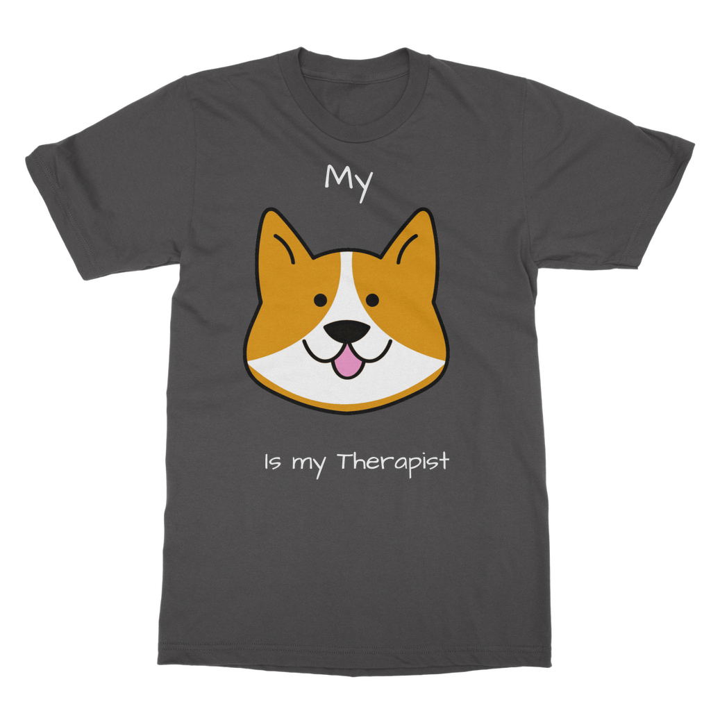 My Dog is My Therapist (White) Classic Adult T-Shirt
