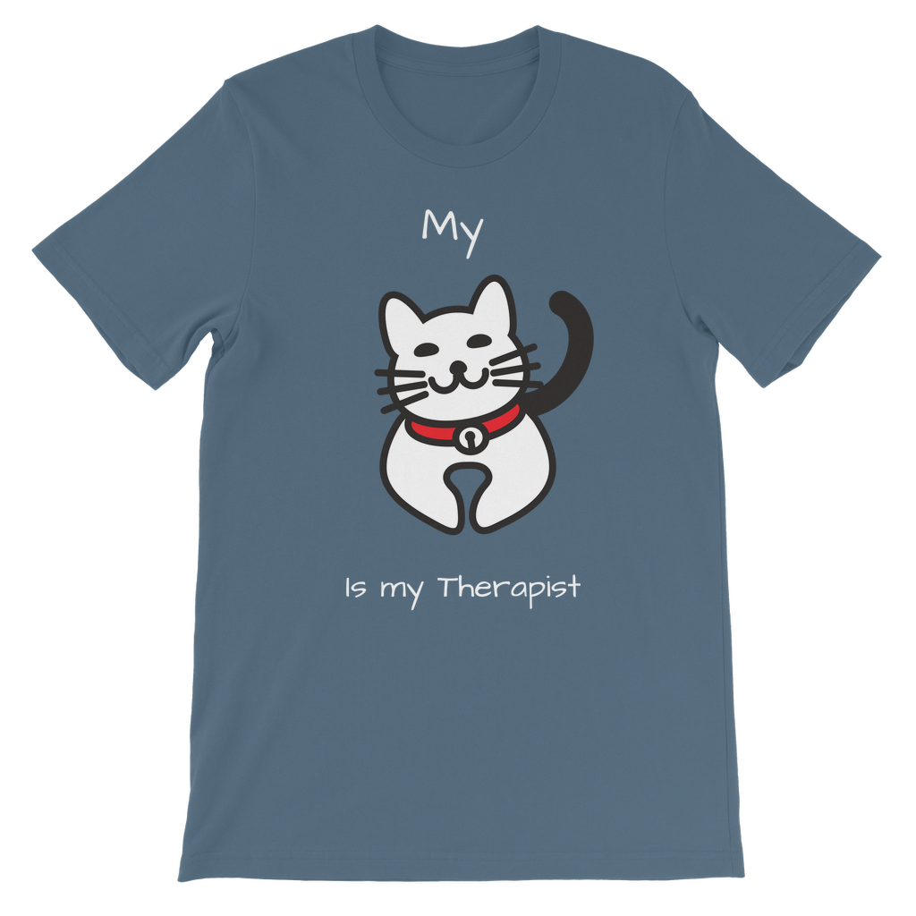 My Cat is My Therapist (White) Classic Kids T-Shirt