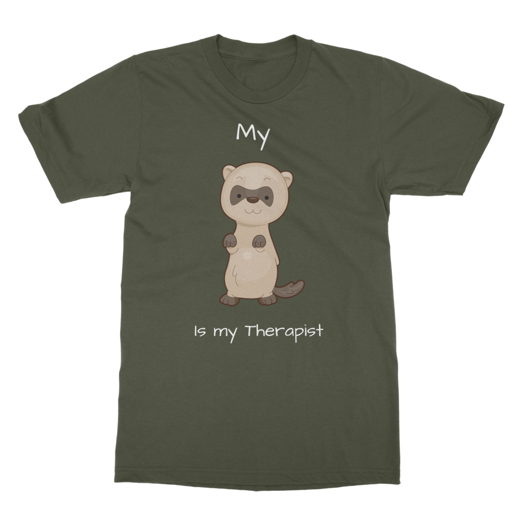 My Ferret is My Therapist (White) Classic Adult T-Shirt