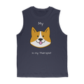 My Dog is My Therapist (White) Classic Adult Muscle Top