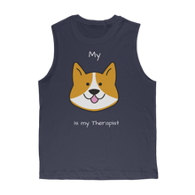 Load image into Gallery viewer, My Dog is My Therapist (White) Classic Adult Muscle Top