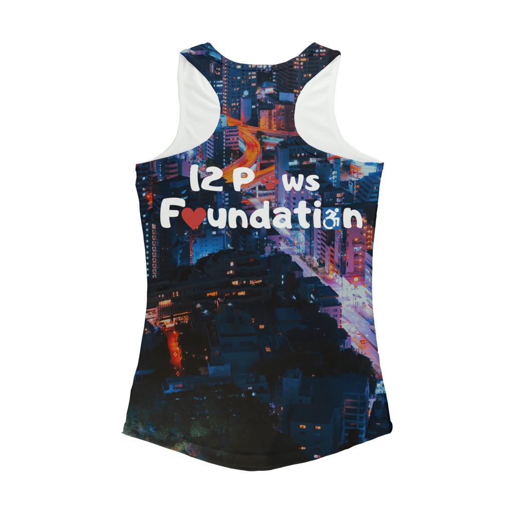 12 Paws Night Lights Pattern Women Performance Tank Top