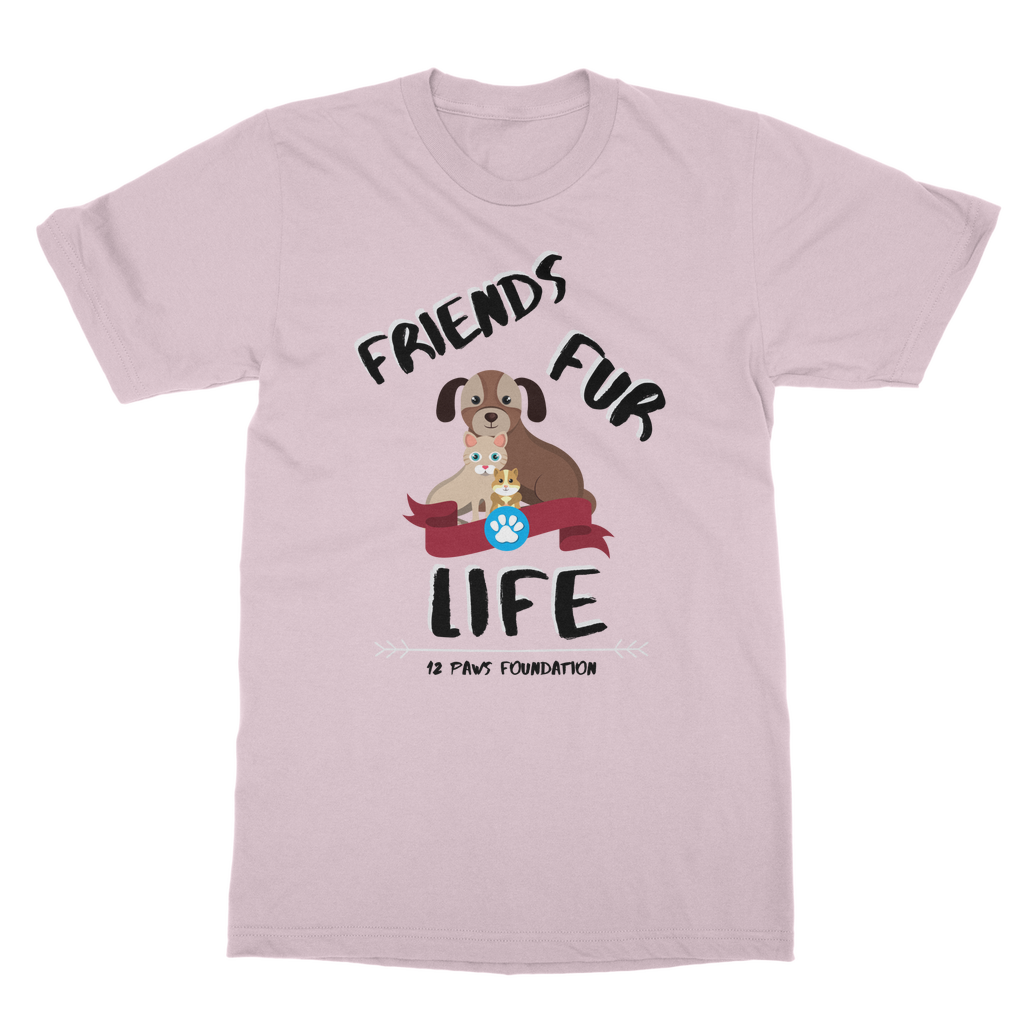(Black Lettering) Friends Fur Life Classic Adult T-Shirt