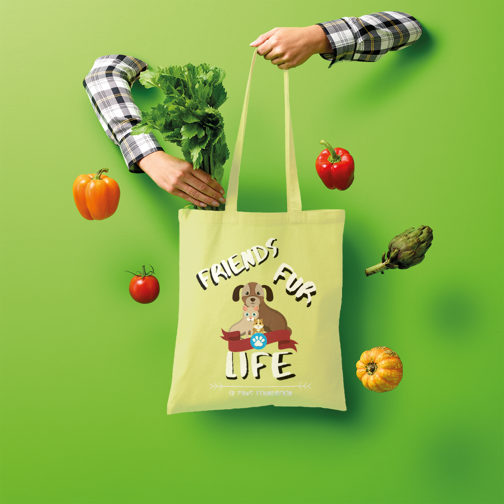 (White Lettering) Friends Fur Life Shopper Tote Bag