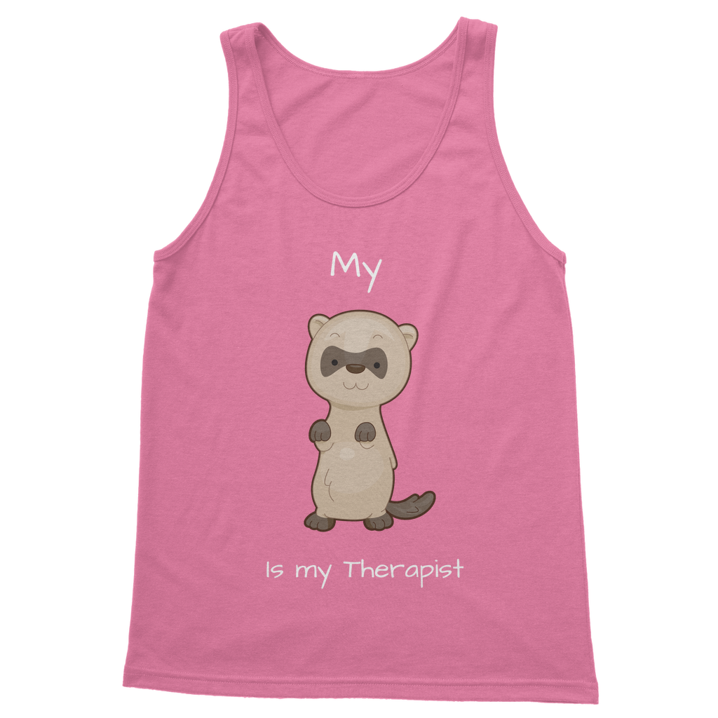 My Ferret is My Therapist (White) Classic Women's Tank Top