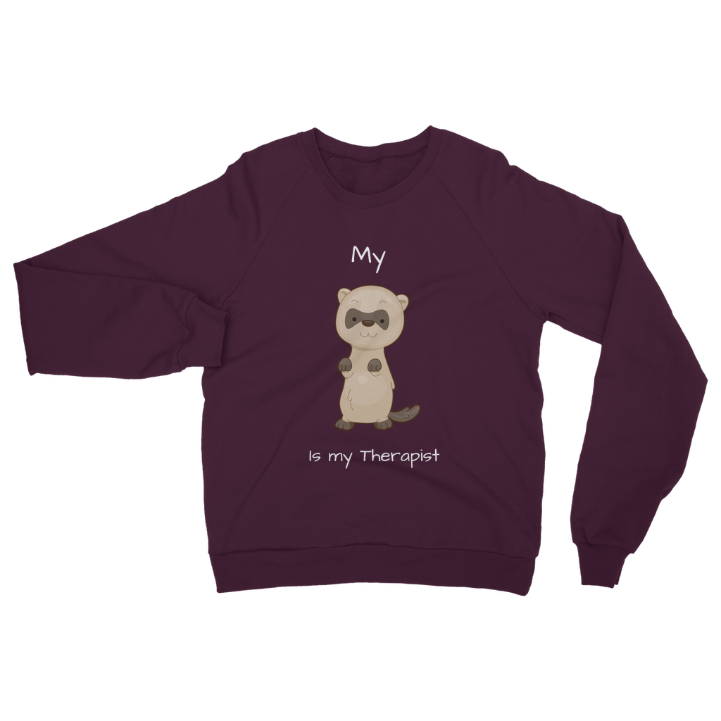 My Ferret is My Therapist (White) Classic Adult Sweatshirt