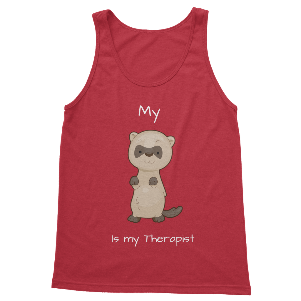 My Ferret is My Therapist (White) Classic Women's Tank Top