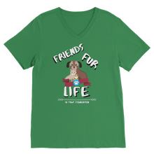 Load image into Gallery viewer, (White Lettering) Friends Fur Life Classic V-Neck T-Shirt