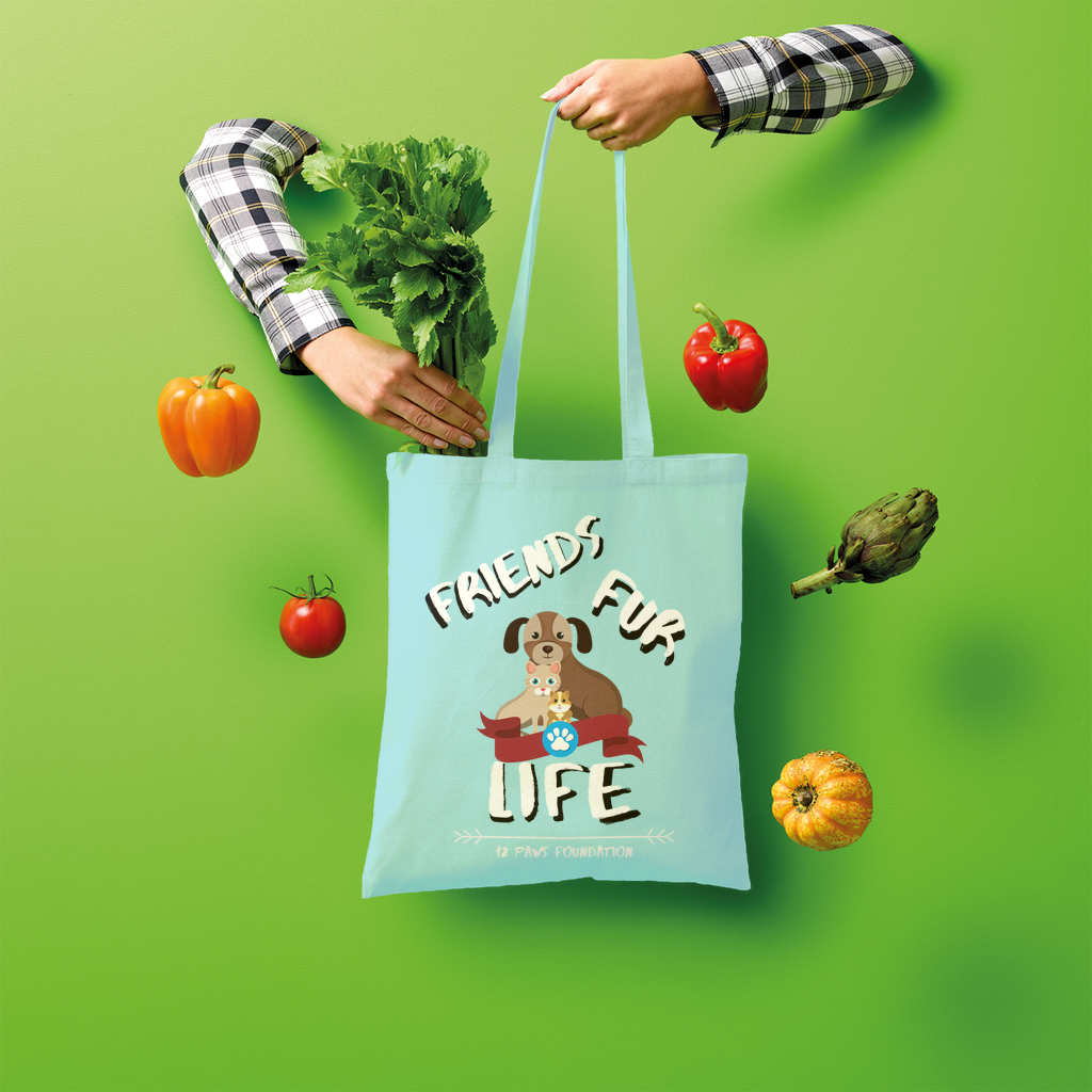 (White Lettering) Friends Fur Life Shopper Tote Bag