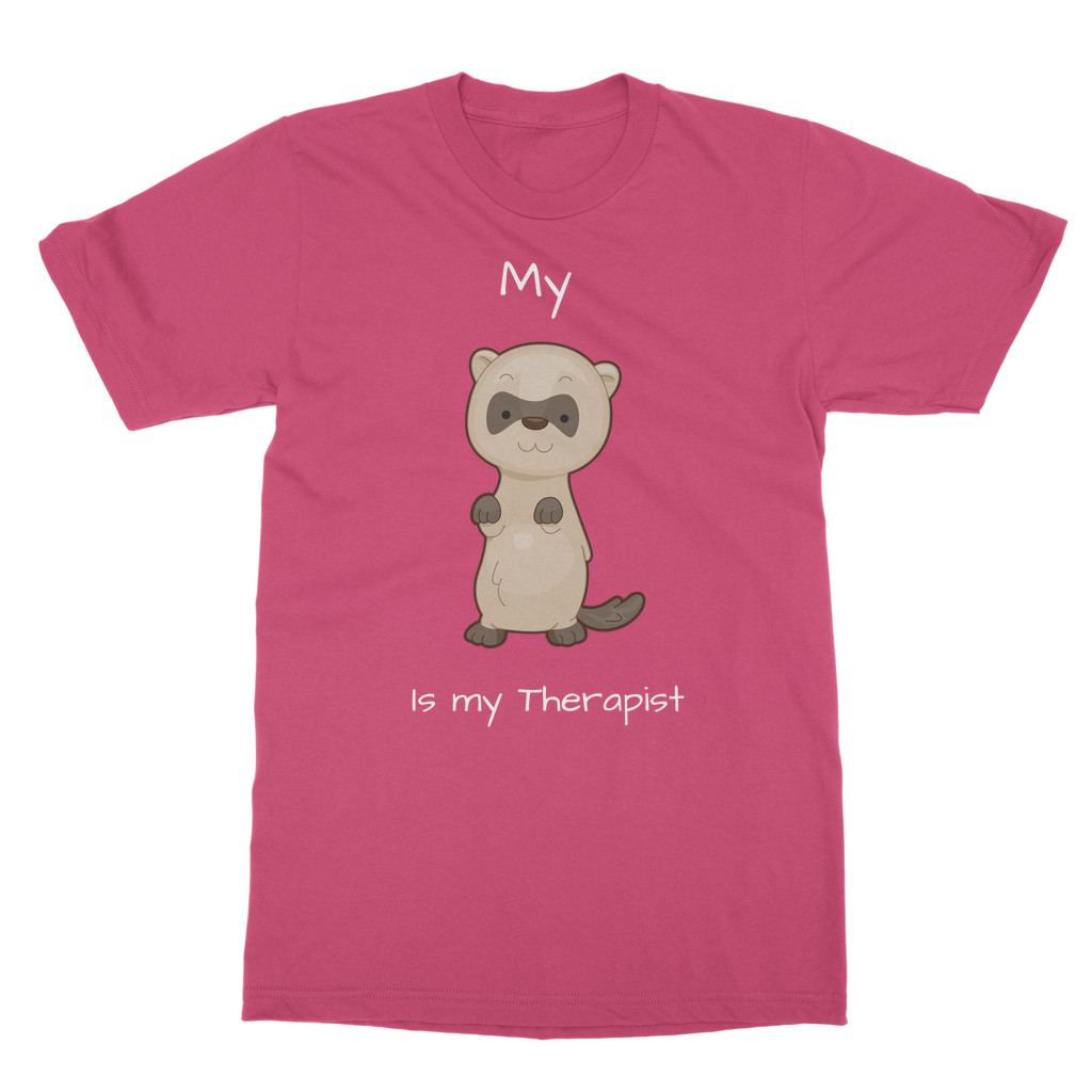My Ferret is My Therapist (White) Classic Adult T-Shirt