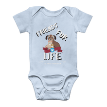 Load image into Gallery viewer, (White Lettering) Friends Fur Life Classic Baby Onesie Bodysuit