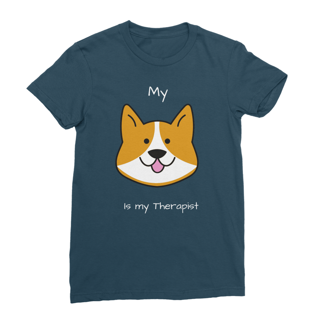 My Dog is My Therapist (White) Classic Women's T-Shirt