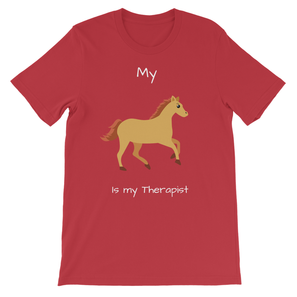 My Horse is My Therapist (White) Classic Kids T-Shirt