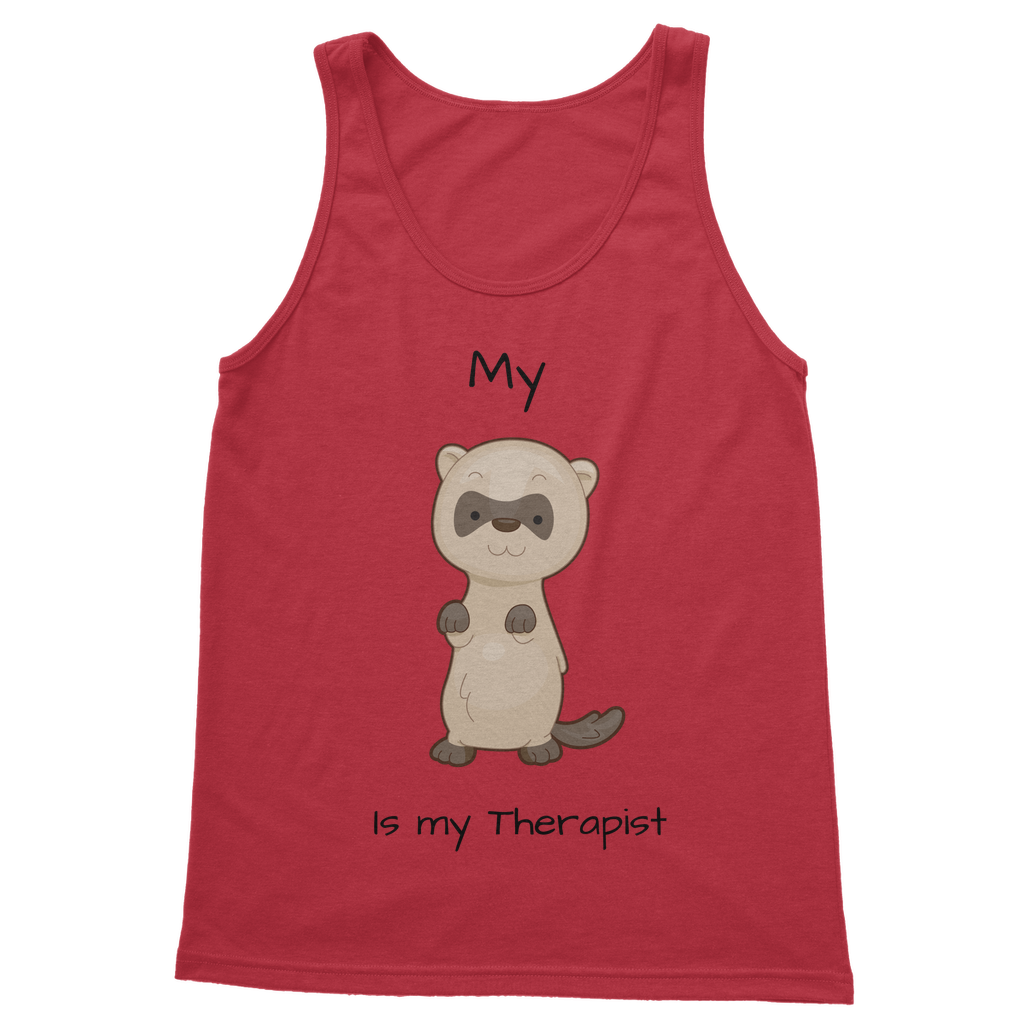My Ferret is My Therapist (Black) Classic Women's Tank Top