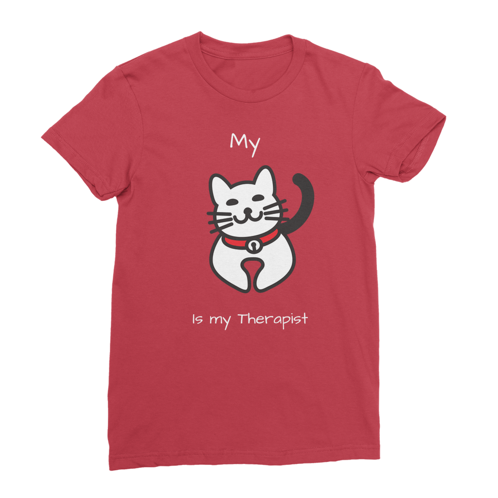 My Cat is My Therapist (White) Classic Women's T-Shirt