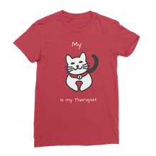 Load image into Gallery viewer, My Cat is My Therapist (White) Classic Women&#39;s T-Shirt