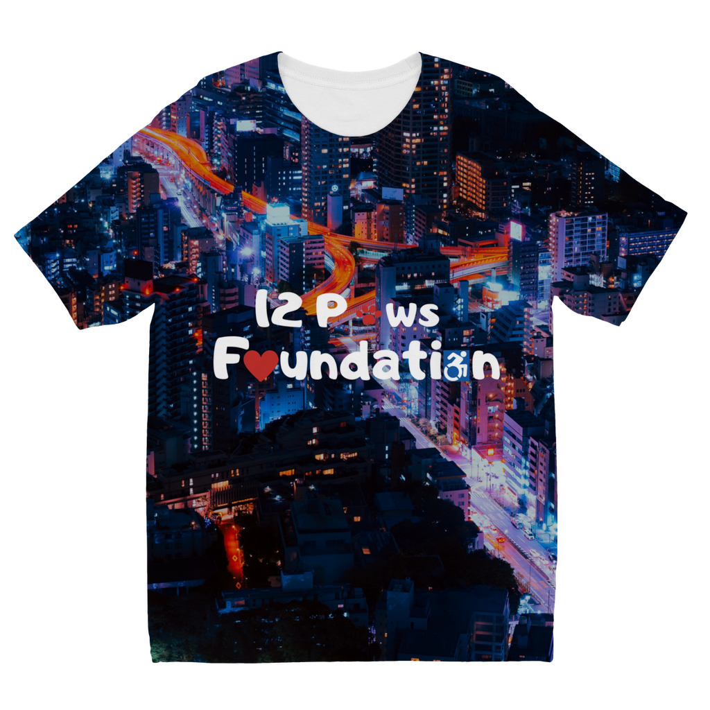 12 Paws Night Lights Pattern Sublimation Kids T-Shirt