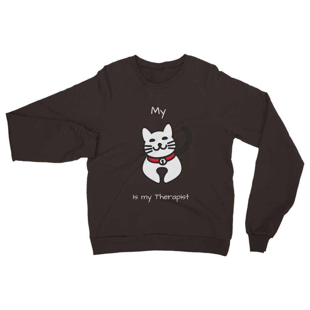 My Cat is My Therapist (White) Classic Adult Sweatshirt