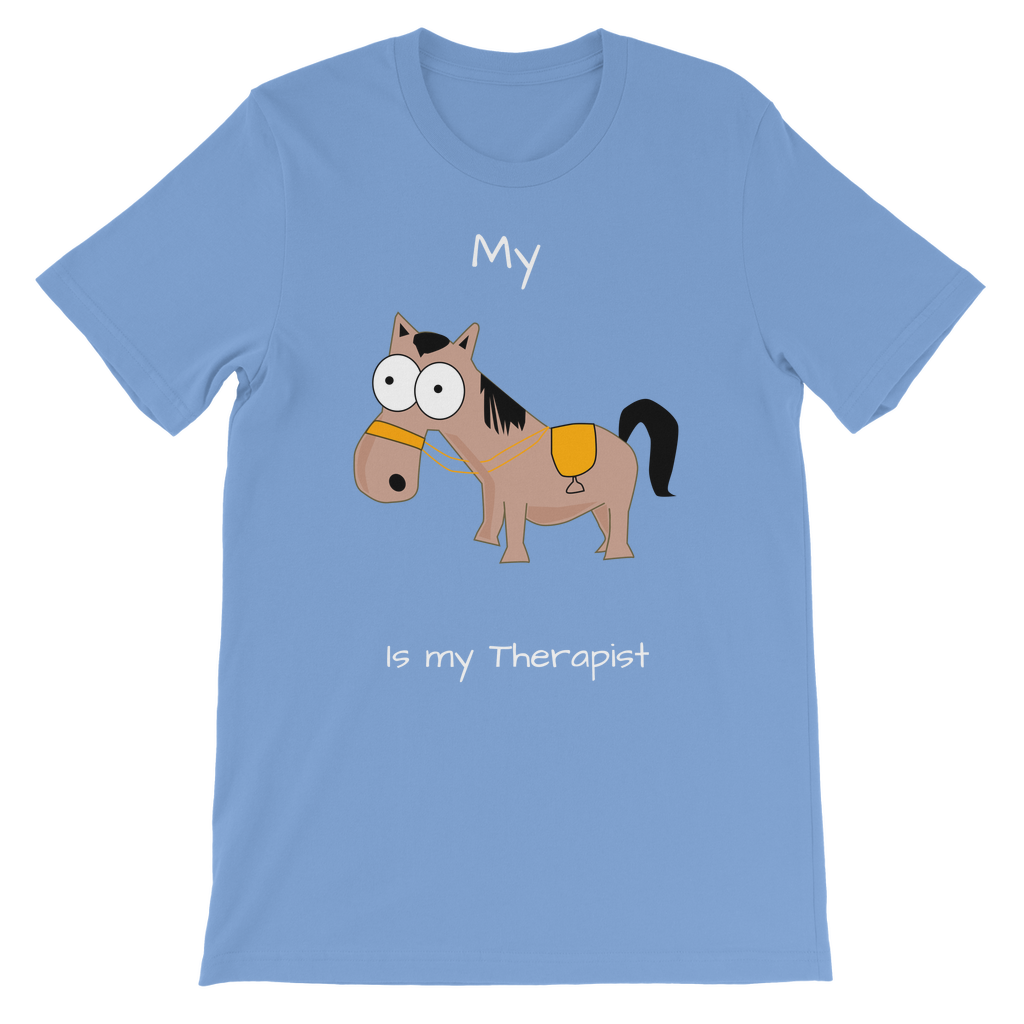 My Crazy Horse is my Therapist (White) Classic Kids T-Shirt