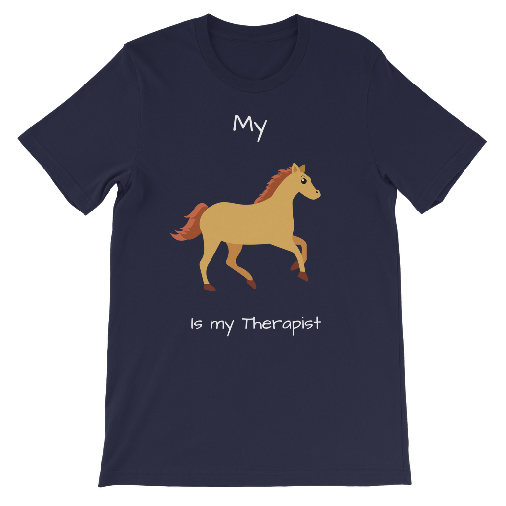 My Horse is My Therapist (White) Classic Kids T-Shirt