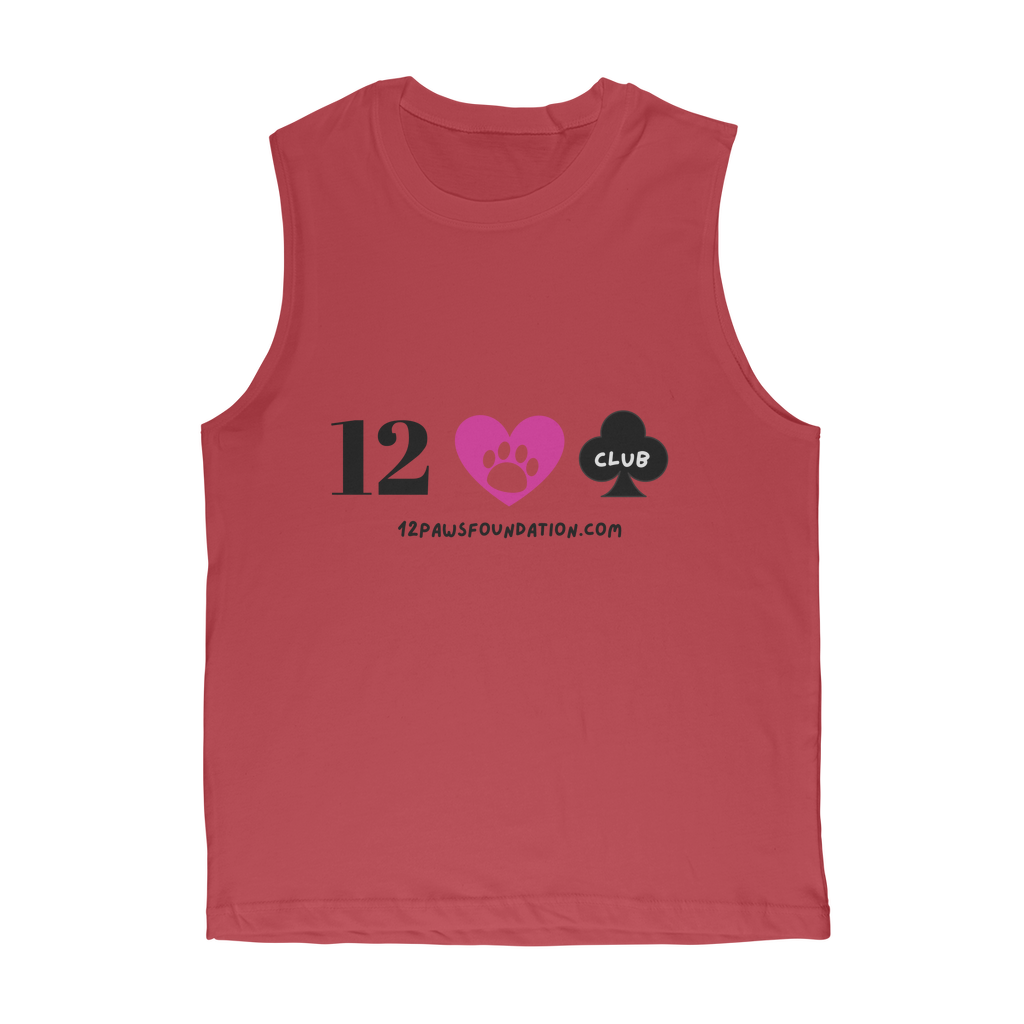 (Black Lettering) 12 Paws Club Classic Adult Muscle Top