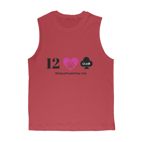 (Black Lettering) 12 Paws Club Classic Adult Muscle Top