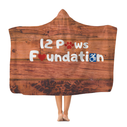 Knock on Wood 12 Paws Pattern Classic Adult Hooded Blanket