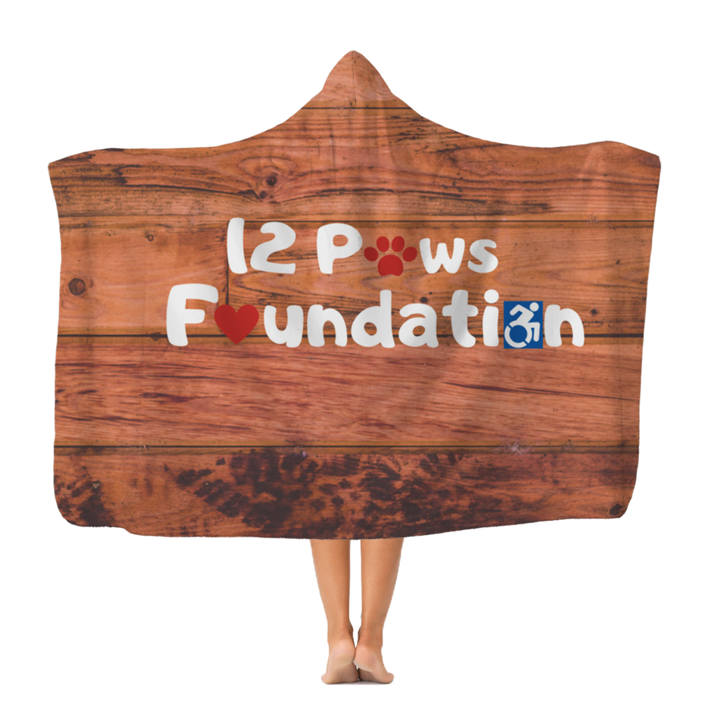 Knock on Wood 12 Paws Pattern Classic Adult Hooded Blanket