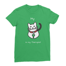 Load image into Gallery viewer, My Cat is My Therapist (White) Classic Women&#39;s T-Shirt
