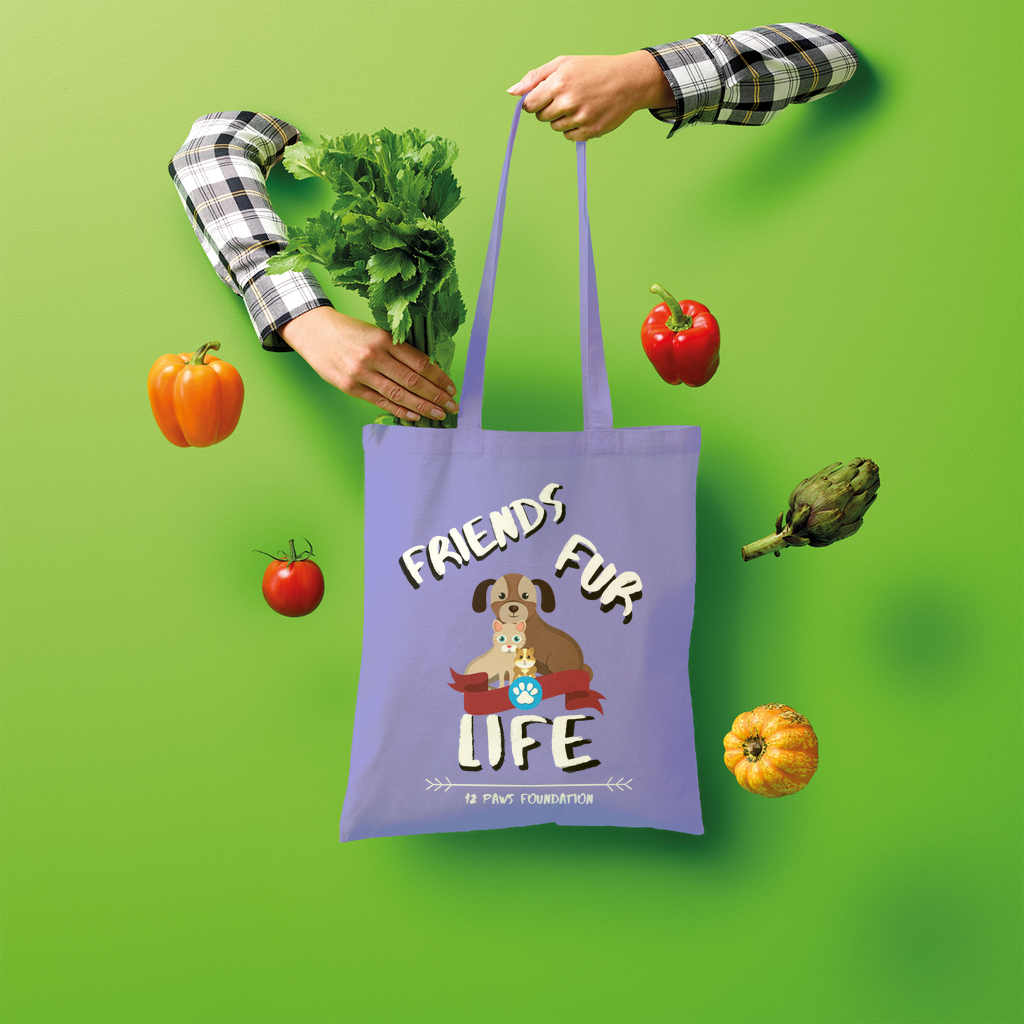 (White Lettering) Friends Fur Life Shopper Tote Bag