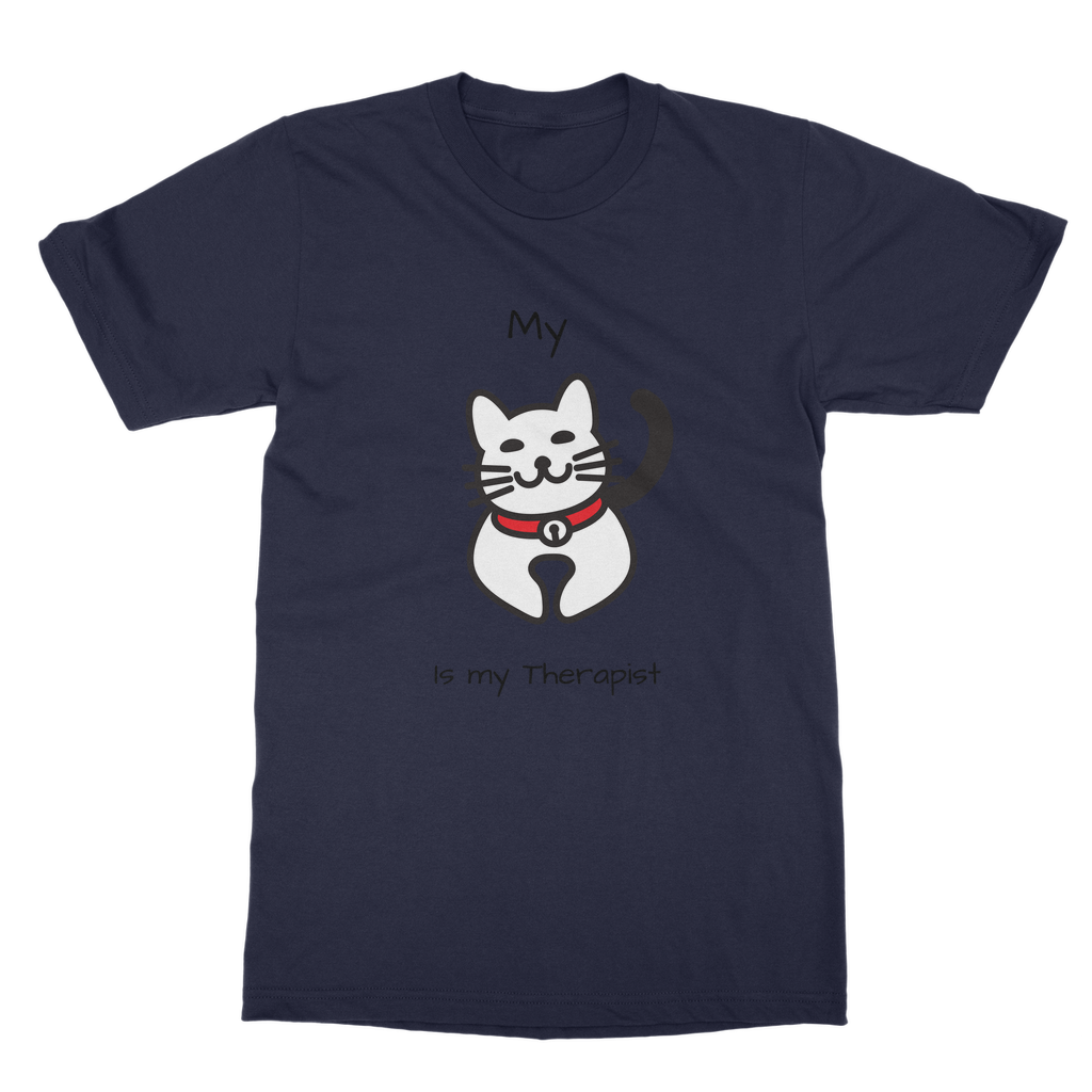 (Black) My Cat is My Therapist Classic Adult T-Shirt