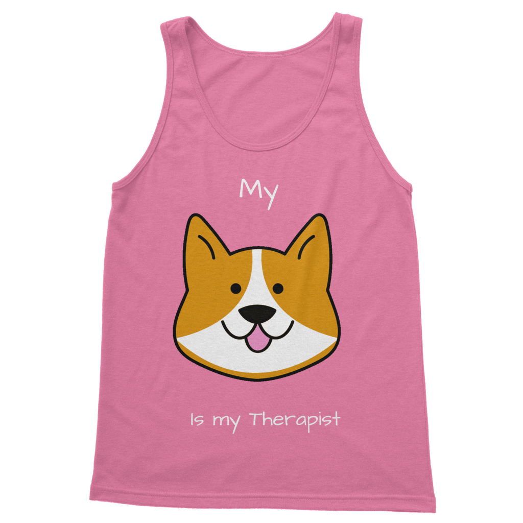 My Dog is My Therapist (White) Classic Women's Tank Top