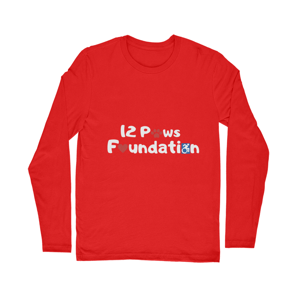 (White Lettering) 12 Paws Foundation Classic Long Sleeve T-Shirt