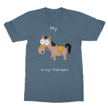 Load image into Gallery viewer, My Crazy Horse is my Therapist (White) Classic Adult T-Shirt