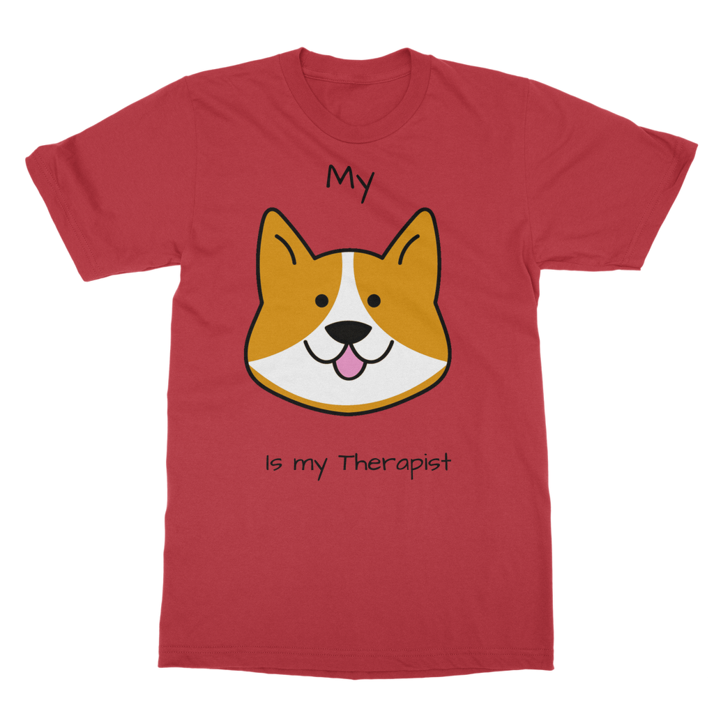 (Black) My Dog is my Therapist Classic Adult T-Shirt