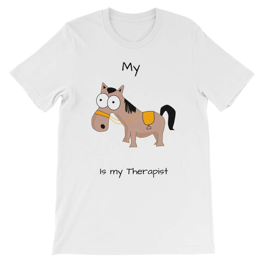 My Crazy Horse is My Therapist (Black) Classic Kids T-Shirt
