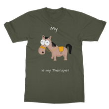 Load image into Gallery viewer, My Crazy Horse is my Therapist (White) Classic Adult T-Shirt