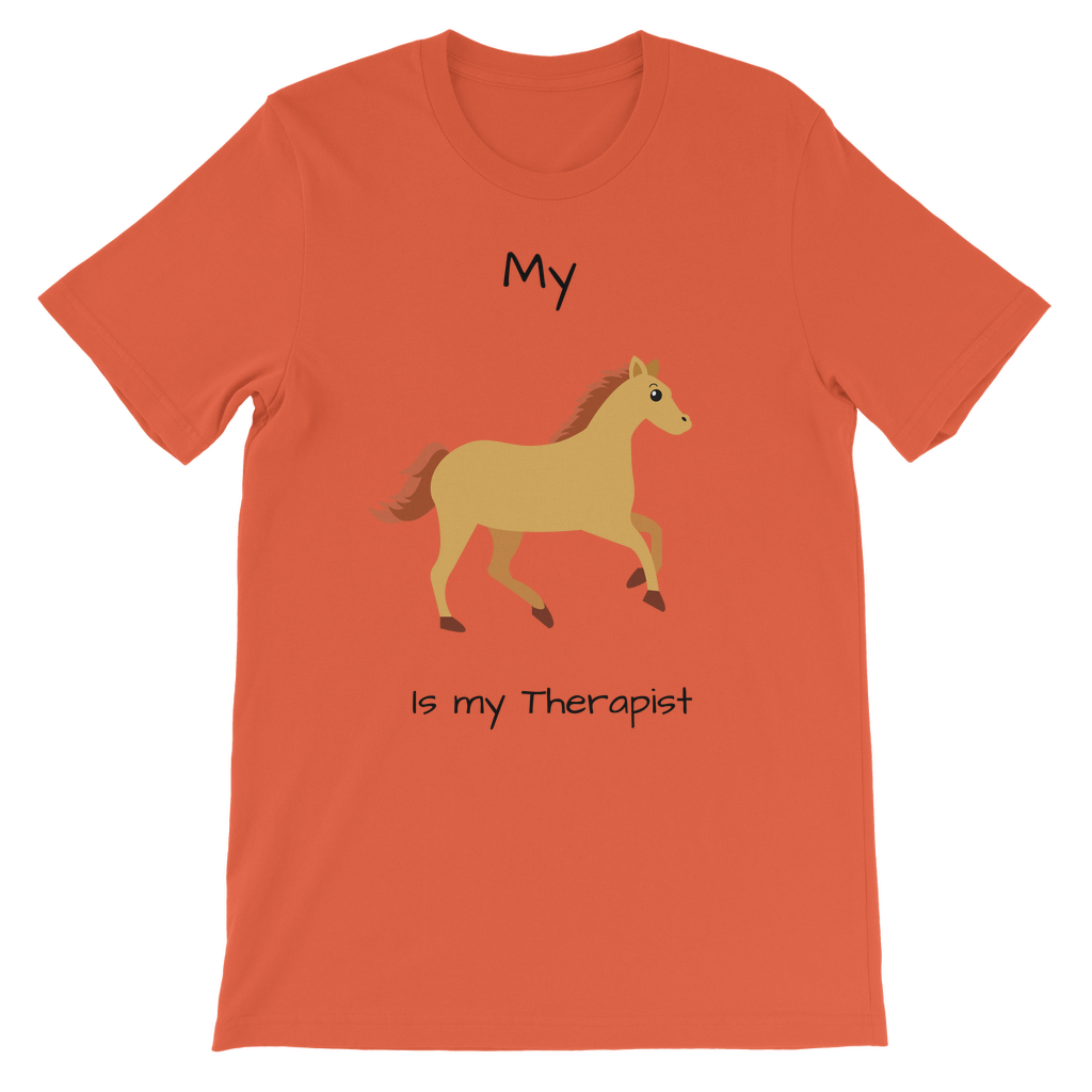 My Horse is My Therapist (Black) Classic Kids T-Shirt