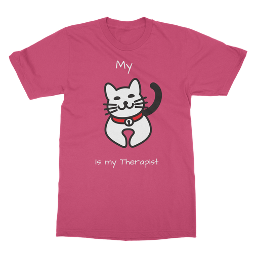 My Cat is My Therapist (White) Classic Adult T-Shirt