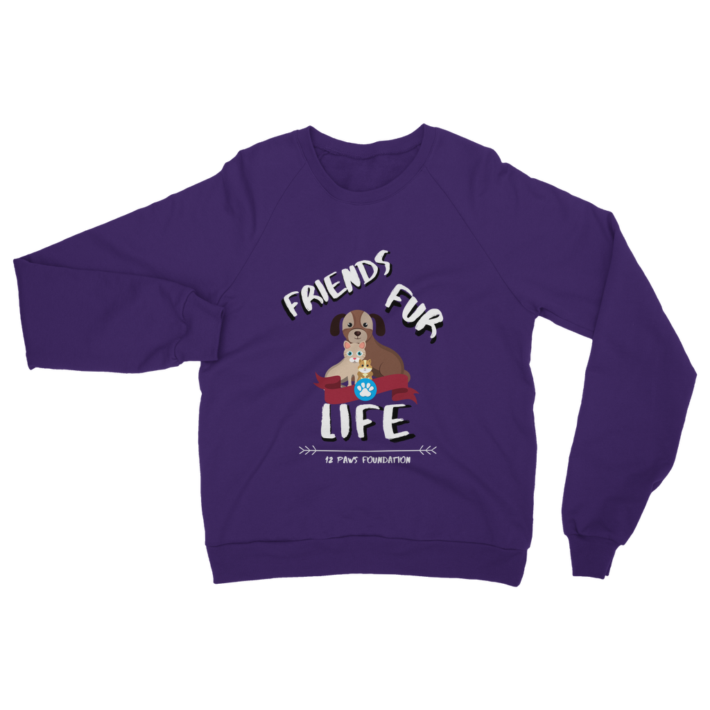 (White Lettering) Friends Fur Life Classic Adult Sweatshirt