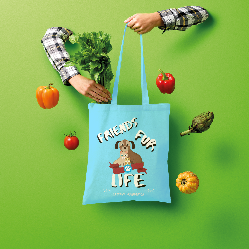 (White Lettering) Friends Fur Life Shopper Tote Bag