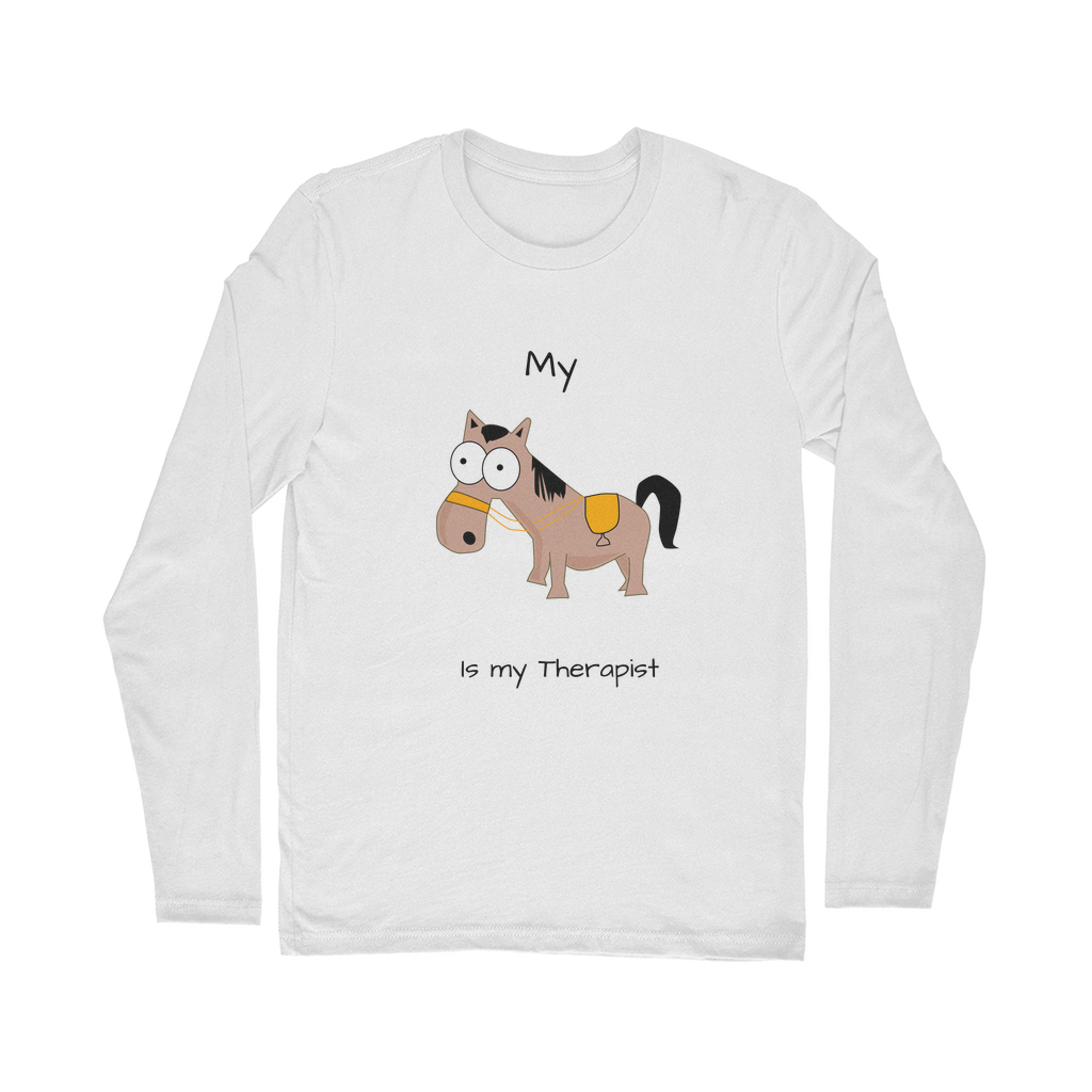 My Crazy Horse is My Therapist (Black) Classic Long Sleeve T-Shirt