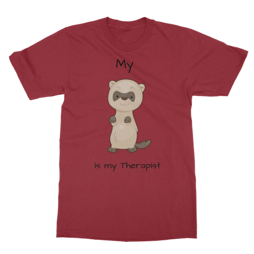 My Ferret is My Therapist (Black) Classic Adult T-Shirt