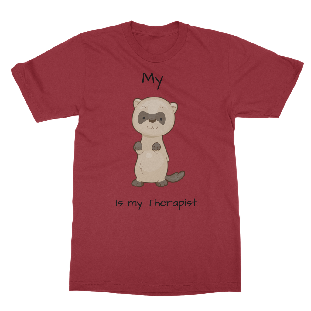 My Ferret is My Therapist (Black) Classic Adult T-Shirt